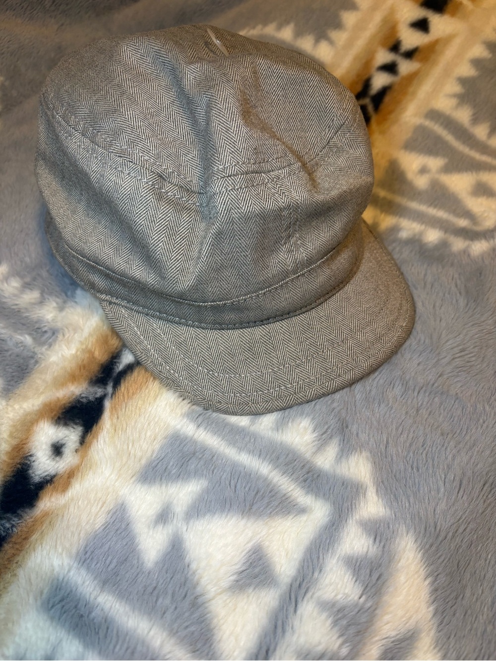 Coal Headwear Gray Herringbone Baker Boy Cap